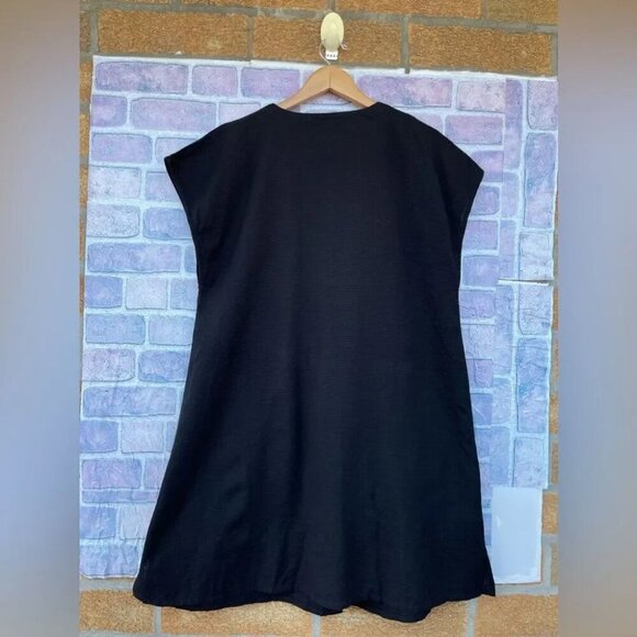 GUDRUN SJODEN Dress Organic Cotton Button Front Pockets Lagenlook dress medium - Picture 6 of 9